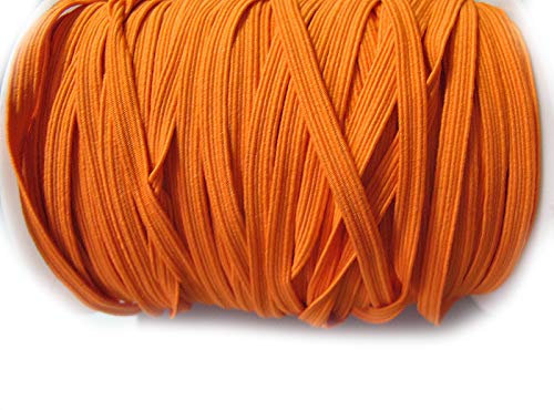 PrettyBoutique 6mm Corded Flat Cord Thin Elastic Dressmaking Waistband Headbands (Orange, 3 Metres)