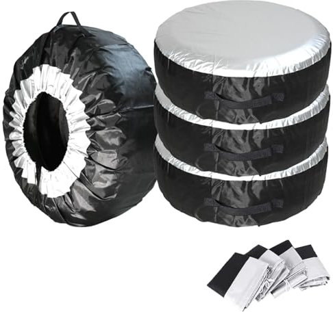 Dasing Lot de 4 housses de protection pour roue de secours de voiture - Sac de rangement - Sac de transport en polyester - Pour voiture - 4 saisons