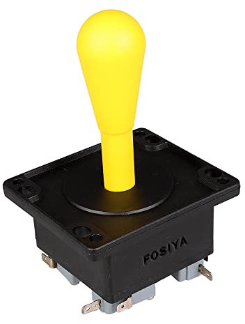 Fosiya American Style 2 pin Happ tipo elíptico Arcade Joystick conmutable de 8 maneras de la operación, precisión de 0.187 4.8mm Terminal de Video Juegos Arcade1up piezas de la máquina (Amarillo)