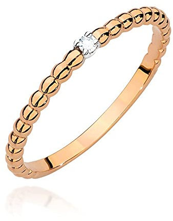 Damen Ring 585 14k Gold Rotgold natürlicher echt Diamanten Brillanten