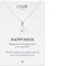 LUUK LIFESTYLE Collier en acier inoxydable avec pendentif Perle, chaîne réglable individuellement, bijoux pour femmes, carte HAPPINESS, rose