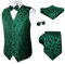 Alizeal Herren Classic 5-teiliges Paisley Jacquard Anzug Weste Set, dunkelgrün-XL