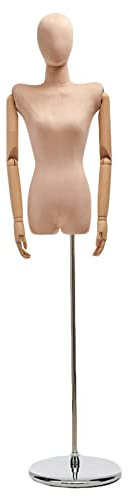 LXLIGHTS Schneiderpuppen Weibliche Torso, Höhenverstellbar Halbe Skala Schaufensterpuppen Körper Kleiderordnung Mit Zerlegbar Kopfarm für Shop-Studio-Schaufenster, 2 Farben ( Color : Flesh Color )
