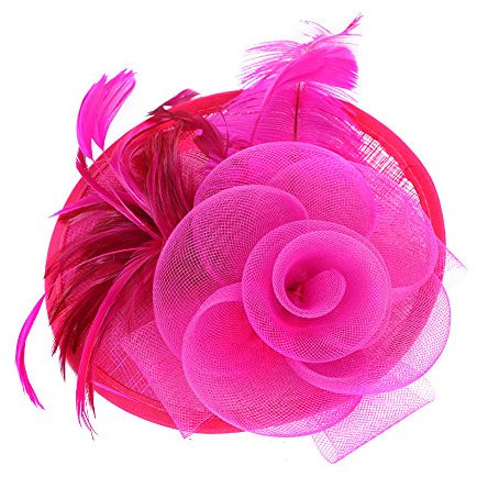SIQITECH Organza Hut Mesh Damen Fascinator Hut mit Haarnadel Banketthut Elegant Haarschmuck 20er 50er Jahre Partyhut Vintage Royal Pillbox Hut für Hochzeit Party Cocktail Karneval