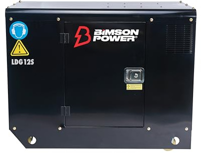 Warrior 12.5kVa Diesel Generator – 296cc Engine, 11,000 Max Watts, Electric Start, 60L tank with 24-hour run time, Quiet Running at 68dBA & Soundproof Canopy, AVR for Safe Running, Heavy-Duty Frame