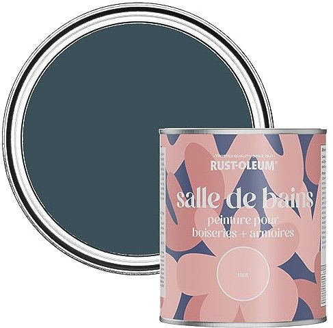 Rust-Oleum Blue Moisture Resistant Bathroom Wood and Cabinet Paint in Matt Finish - EVENING BLUE 750ML