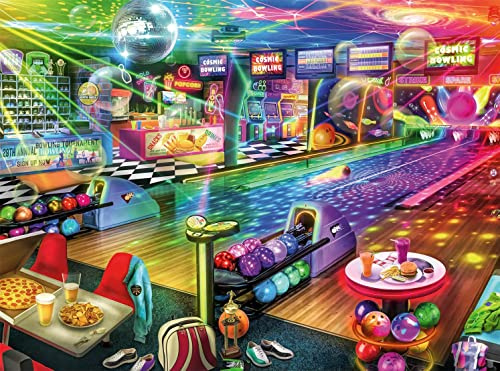 Wooden Jigsaw Puzzle 1000 Teile, Aimee Stewart Schwarzlicht-Bowling Erwachsenenpuzzle Dekompression Geschicklichkeitsspiel Lustige Geschenke Puzzle Für Adults Kids Kinder