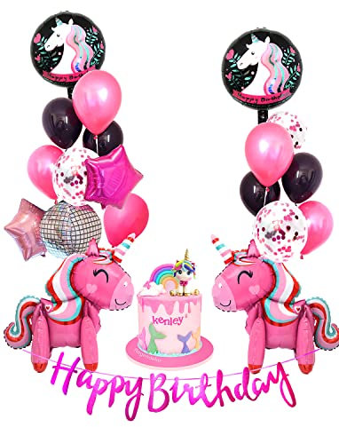 Regendeko Happy Birthday Einhorn Deko Kindergeburtstag Geburtstagsdeko Mädchen Einhorn Folienballon Luftballons