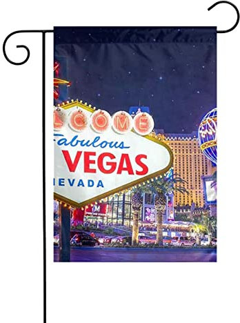 Las Vegas Night City Yard Dekoration Gartenflagge: >> Dekorative Flaggen, hauptsächlich für Terrassen, Gärten, Blumentöpfe usw. 30,5 x 45,7 cm