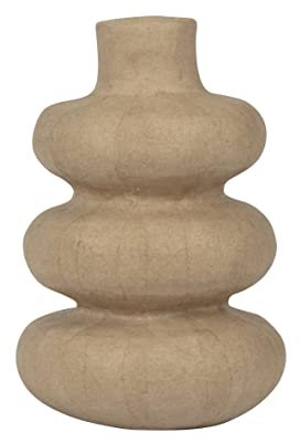 Décopatch HD086C - kurvige Vase, aus Pappmaché, 22cm, Kartonbraun, einfach zum Verzieren, 1 Stück