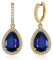 Jewelrypalace Luxus Tropfenschliff 12.4ct Erstellt Blau Saphir Ohrhänger Gold, Ohrringe Silber 925 Mädchen Echt Silber Creolen Damen 925, Blauer Stein Ohrringe Modeschmuck Ohrringe, Schmuck Set Frauen