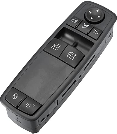 A ABSOPRO Fensterheber Schalter Für Mercedes W169 04-12 1pc | Schwarz, Kunststoff/Metall, 17X5,5X3,6Cm, A1698206510, 3 Pins, Für Mercedes W245 B150-B200 05-11, Fahrerseite