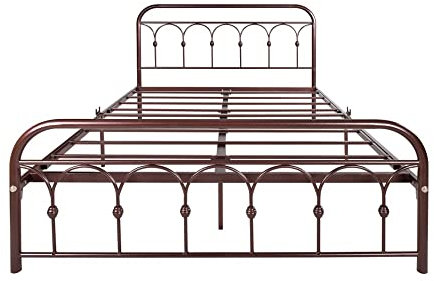n/a Queen-Bettrahmen aus Metall mit Kopf- und Fußteilplattform, Queen-Size, Keine Boxspringbetten unter dem Bett erforderlich