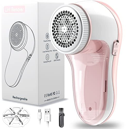 Lint Remover Electric, Bobble Remover Rechargeable with 1 Spare Shaving Blade, Portable Fabric Fluff Shaver