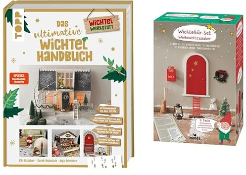 Wichteltür Starter-Set | Buch + 9teiliges Komplett-Set | Das ultimative Wichtelhandbuch + Wichteltür-Set Weihnachtszauber