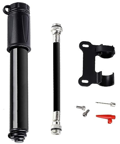 Bike Pump, Portable Mini Bicycle Aluminum Alloy Tire Pump Air Pump, 100PSI High Pressure Hand Pump for Mountain Road Bike, Football, Basketball, Volleyball, Tires - Ball Pump Needle/Frame Mount