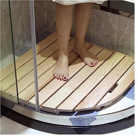 Alfombra Para Baño/ Alfombrilla de baño En Forma De Abanico Alfombra De Baño Alfombras De Baño, Madera Alfombra De Baño Antideslizante Alfombra De Suelo, Accesorios Para Bañera Sauna Jacuzzi Y Puerta