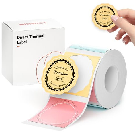 NIIMBOT Etiketten Selbstklebend Kompatible mit NIIMBOT B1/B21/B3S Thermo Etikettendrucker,Thermo Papier für Schule, Zuhause, Büro, Kleine Unternehmen (Mehrfarbig-Runden-34 x 34mm)
