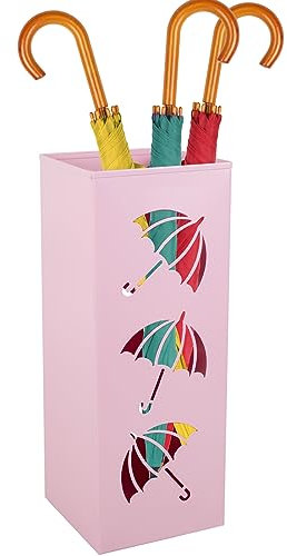 Home Portaombrelli Design, Porta Ombrelli Moderno in Metallo, Impermeabile Antiruggine, Portaombrelli Design Moderno, Supporto per Ombrelli in Acciaio per Ombrelli Bastoncini da sci Oggetti (rosa)