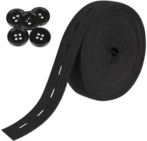 Banda de costura plana con ojales, banda elástica de 3/4 pulgadas, cordón de tela de punto de alta elasticidad, tensor de cintura para ropa, peluca, cinturón, suministros de costura para manualidades