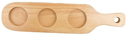 Garneck Porte-gobelet avec Poignée Porte-gobelet à Trois Fentes Décoratif Verre pour Maison Support De Tasse Bois Plateau De Service Imperméable