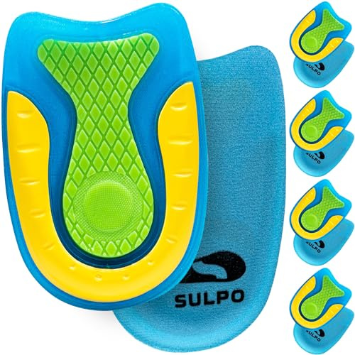 SULPO Paia Coppe per Talloni in Gel, Cuscinetti per Talloni per Donna e Uomo, Solette per Talloni in Gel Grandi per Fascite Plantare e Cuscini per Supporto Assorbente Taglia 7 UK W - 11,5 UK M