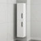 Turin 1450mm Gloss White 2 Door Wall Hung Tall Boy Bathroom Cabinet Storage Unit Black Handle