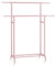 SONGMICS Kleiderständer auf Rollen, doppelte Stangen, ausziehbare Kleiderstangen, Garderobenständer aus Stahlrohren, bis 80 kg belastbar, 83-120 cm breit, pastellrosa HSR133R01