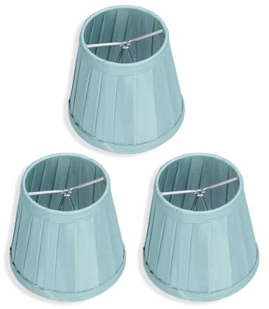 Juego De 3 Pantallas Para Lámpara, Pantallas Para Lámparas Pequeñas Con Clip, Pantallas Para Lámparas De Araña, Pantallas De Tela De Barril Para Luz De Pie Y Lámpara De Mesa(Azul)