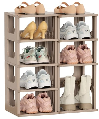 Zapatero Estrecho, Almacenamiento De Zapatos De 10 Niveles, Zapatero Pequeño Y Estrecho, Almacenamiento Debajo De Las Escaleras, Zapatero Apilable, Zapatero De 24x52x58cm, Organizadores Y Almacenami