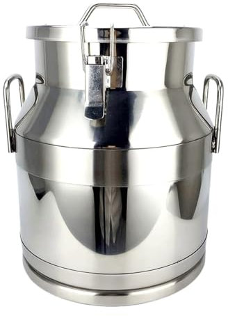 Milcheimer Edelstahl Hochleistungsmilchkanne Mit Versiegeltem Deckel Weineimer Aus Edelstahl Milchtopf Eimer Transportfässer Weinkübel Fass Milchkanne(25L)