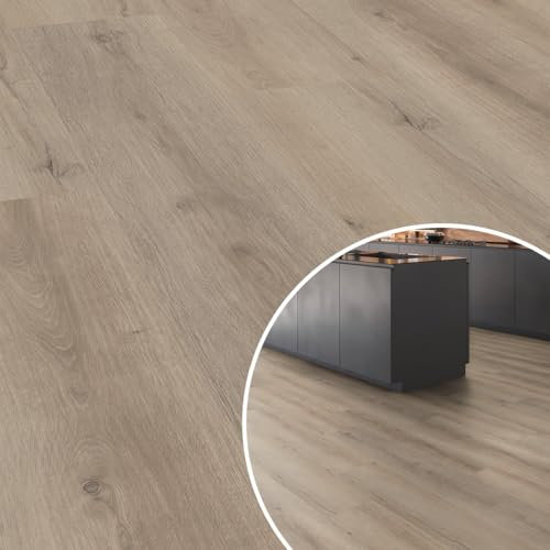 Laminat-SHOP24 HOME-Kollektion Klick Vinylboden Holzoptik Eiche Wien – je Paket 2,23qm – 8 Dielen mit integrierter Trittschalldämmung – NK 23/31 – 1219,2 x 228,6 x 5 mm – Vinyl Laminat Klicksystem