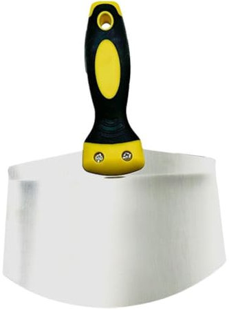 Winkeabuy Seau en acier inoxydable en forme d'arc, pelle à mastic, spatule grattoir en forme d'arc, pelle à calfeutrer, peinture