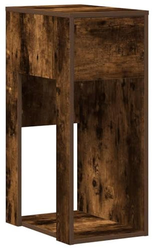 vidaXL Support de tour d'ordinateur et tiroir chêne fumé 30x44x74 cm, support de tour de PC, support de bureau de support de PC, stockage de tour d'ordinateur