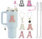 Asheyya 10 Pcs Travel Cup Accessories for Stanley, 10mm Letter Straw Covers Topper Charms for Stanley
