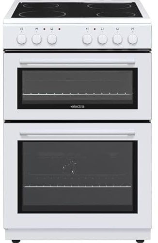 Electra 60cm Electric Cooker with Ceramic Hob - White - A Rated