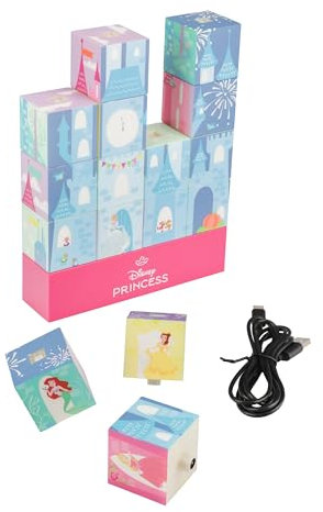 Paladone Disney-Bausteinlampe, offiziell lizenziertes Prinzessinnenschloss, Geschenk für Mädchen, Schlafzimmer-Dekoration, Popkultur-Fanartikel