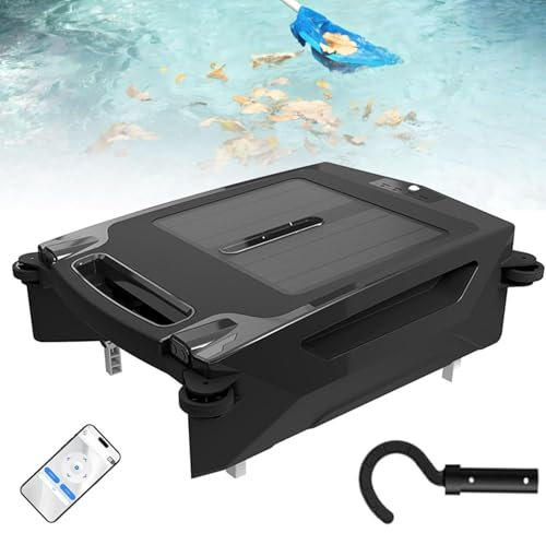 Robot aspirateur de piscine,nettoyeur d'écumoire de piscine avec prise en charge d'application,aspirateur de piscine sans fil pour piscines hors sol jusqu'à 1076pi²,évitement intelligent des obstacles