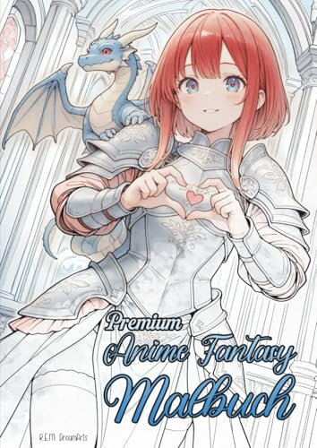 Premium Anime und Manga Fantasy Malbuch – Perfektes Geschenk für Mädchen, Jungs und kreative Erwachsene: 50 wunderschöne, qualitativ hochwertige ... ein traumhaftes, entspanntes cozy Erlebnis