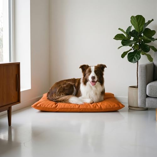 Italian Bed Linen Maxy Hundekissen ELEGANT, gepolstert, gesteppt, 60 x 100 cm, Orange