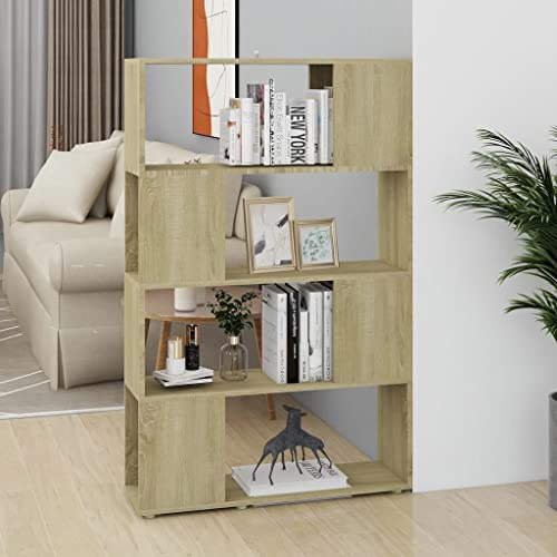 KTHLBRH Raumteiler mit 4 geräumigen Fächern, elegantes und klassisches Design zum Organisieren von Büchern, Zeitschriften, DVDs und dekorativen Elementen