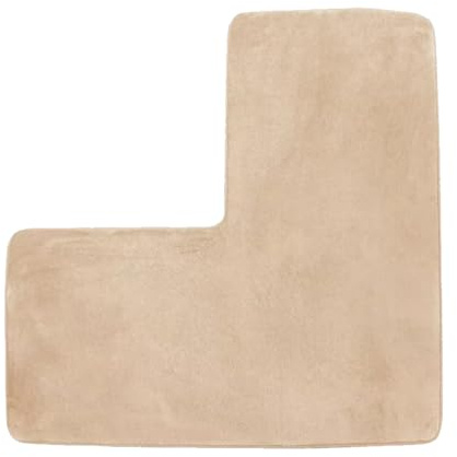 L-förmig Badezimmerteppich, ACESOME Duschvorleger Eckdusche, schnell trocknend, rutschfest, waschbar, Eck-Badematte, L-förmige Badematte, Badematten & Badteppiche (Beige)