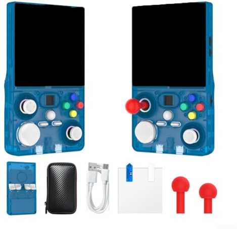 Console de jeu portable pour console vidéo Arcade compacte rétro avec connectivité WiFi et expérience de jeu 3D pour les voyages et les jeux en ligne (bleu)