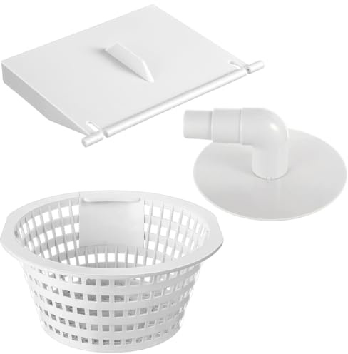 Wisyurt 8928 Pool Skimmer Basket Pool Skimmer Skim Vacuum Plate with 90 Degree Elbow 8929