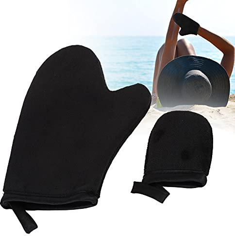 LUCKDANO Soft Tanning Glove, Ein Komfortables Hilfsmittel Zum Auftragen von Sonnenschutzsprays. Das Schwarze, Doppelseitige Design Gewährleistet eine Gleichmäßige Anwendung. Geeignet für (BLACK)