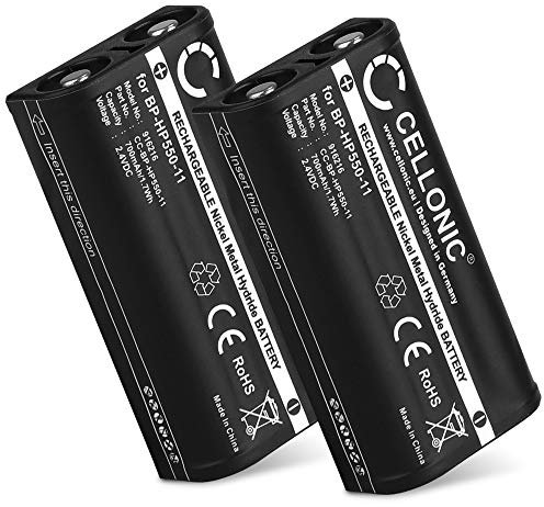 CELLONIC, Akku für Headset kompatibel mit Sony MDR-RF4000, MDR-IF245RK, MDR-RF4000K (700mAh, 2.4V) 2X Ersatzakku BP-HP550-11