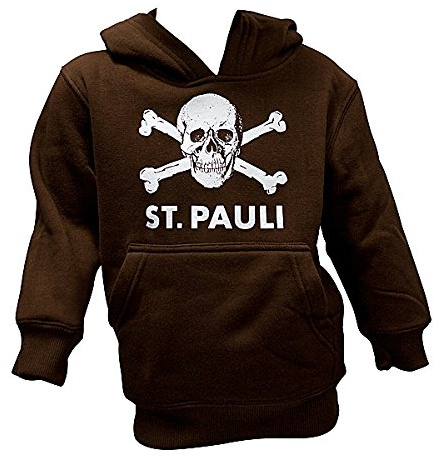 FC St. Pauli Kinder Kapuzenpullover Totenkopf braun