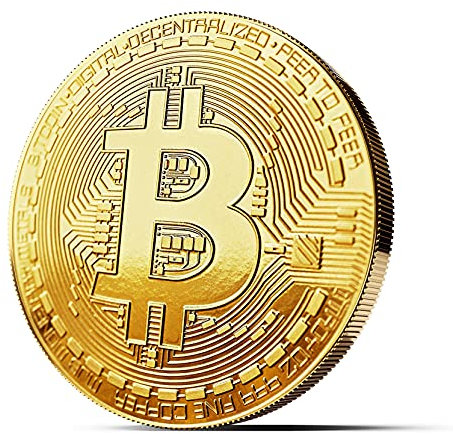innoGadgets® Physische Bitcoin Medaille mit 24-Karat Echt-Gold überzogen. Wahres Sammlerstück mit Schutzhülle, Münzkapsel. Perfekt für jeden Bitcoin-Fan