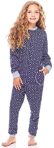 Merry Style Mädchen Schlafstrampler Strampelanzug MS10-186 (Marine Sterne Melange, 110-116)