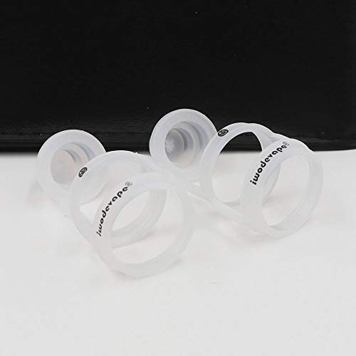 RUIYITECH E cigarrillo accesorios tanque de grasa antideslizante anillos vape bandas 510 + 810 tapas de punta de goteo anillos vape paquete de 2 (transparente)